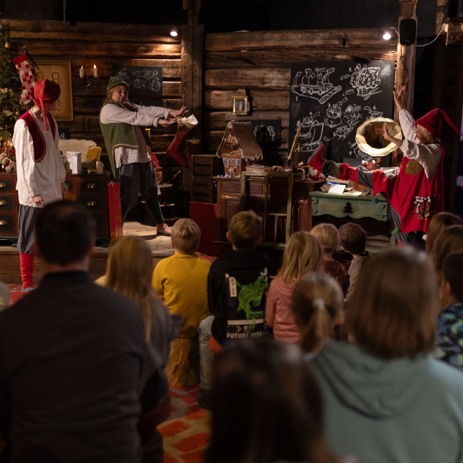 Children enjoying elf school at SantaPark - Home Cavern of Santa Claus